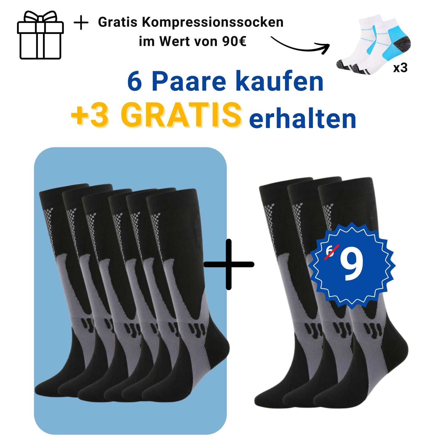 Kompressionsstrümpfe für schmerzfreie Beine und Füße