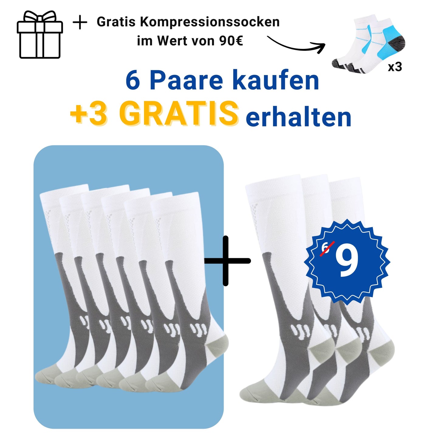Kompressionsstrümpfe für schmerzfreie Beine und Füße